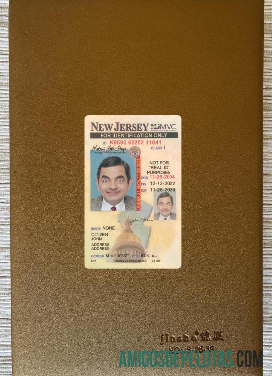 USA New Jersey Under 21 ID Card olhar de foto frente modelo